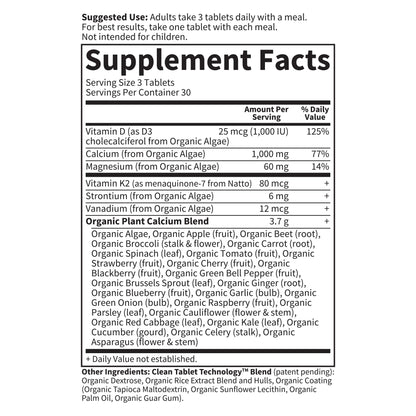 Garden of Life Plant Calcium with Magnesium, D3, K2 - 30 Day Supply