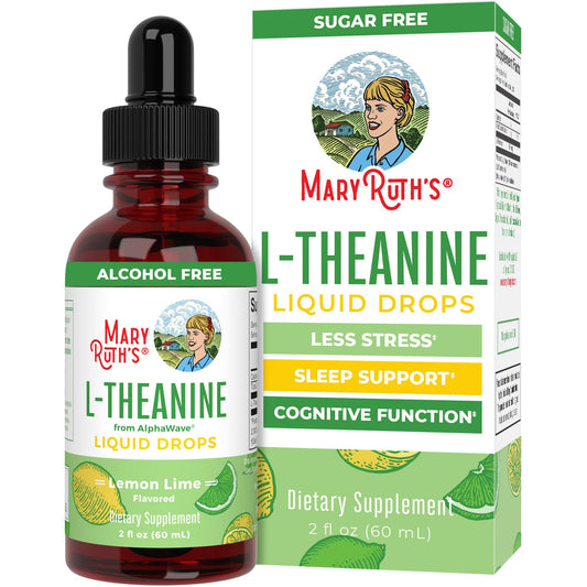MaryRuth's L Theanine 200mg Liquid Drops | Mood Support for Adults & Kids | Focus Supplement | Natural Sleep Support | Vegan | Non-GMO | Gluten Free | 30 Servings