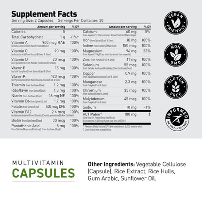 Kaged Whole Food Multivitamin – Organic Plant-Based Vegan, 60 Servings