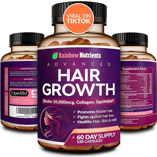Hair Growth Vitamins for Women – Biotin, Collagen, MSM – 60 Day Supply