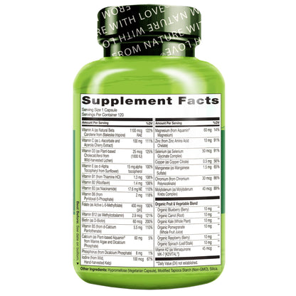 NATURELO Men’s 50+ Multivitamin – Energy, Heart & Immune Support 120 Ct