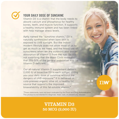 NatureWise Vitamin D3 2000 IU – 360 Softgels – Immune & Bone Support