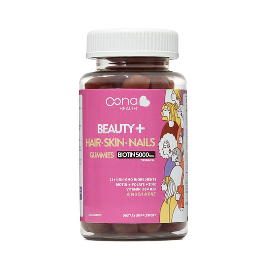 Beauty+ Biotin Gummies – Hair, Skin, Nail Support – 5,000 mcg – 60 Ct