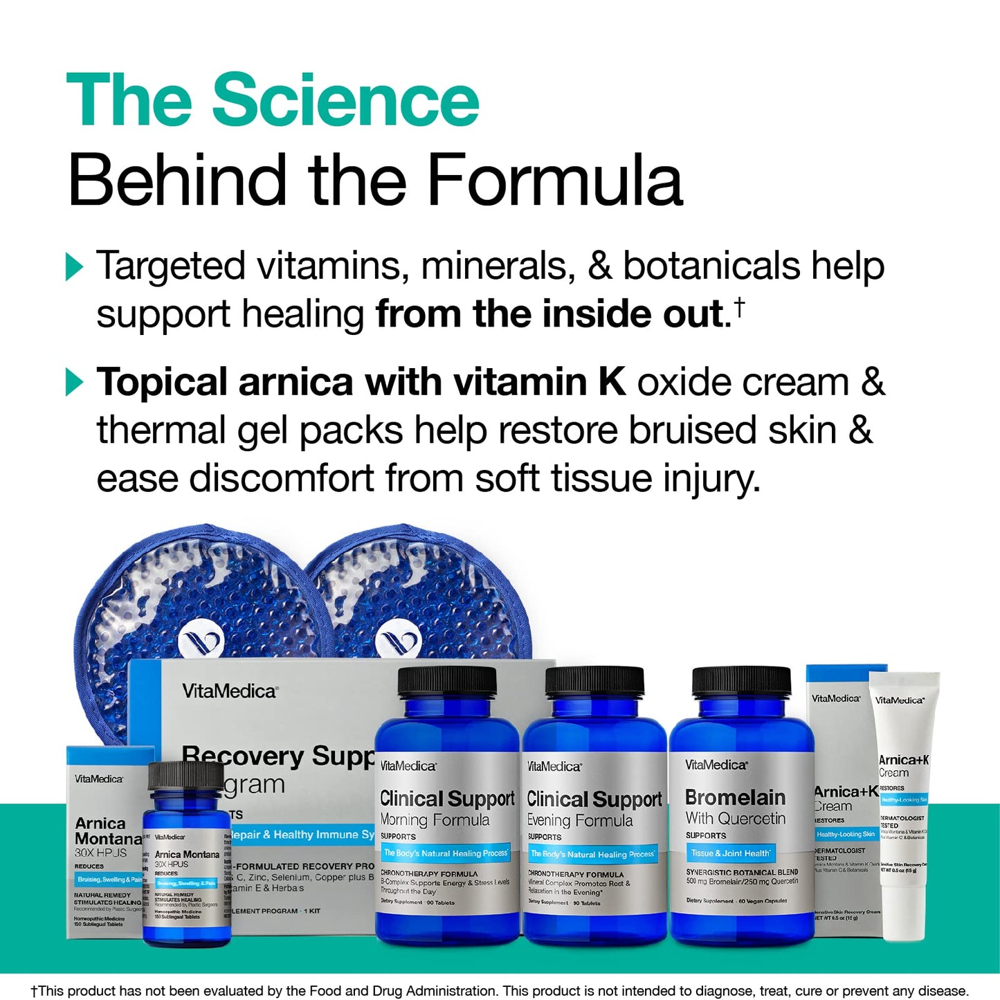 VitaMedica | Ultimate Recovery Bundle | Surgery Prep | Wound Healing | Supplements | Arnica K Oxide Cream | Hot Cold Packs | 30 Day Supply | Arnica Montana | Bromelain | Vitamin A | B Complex