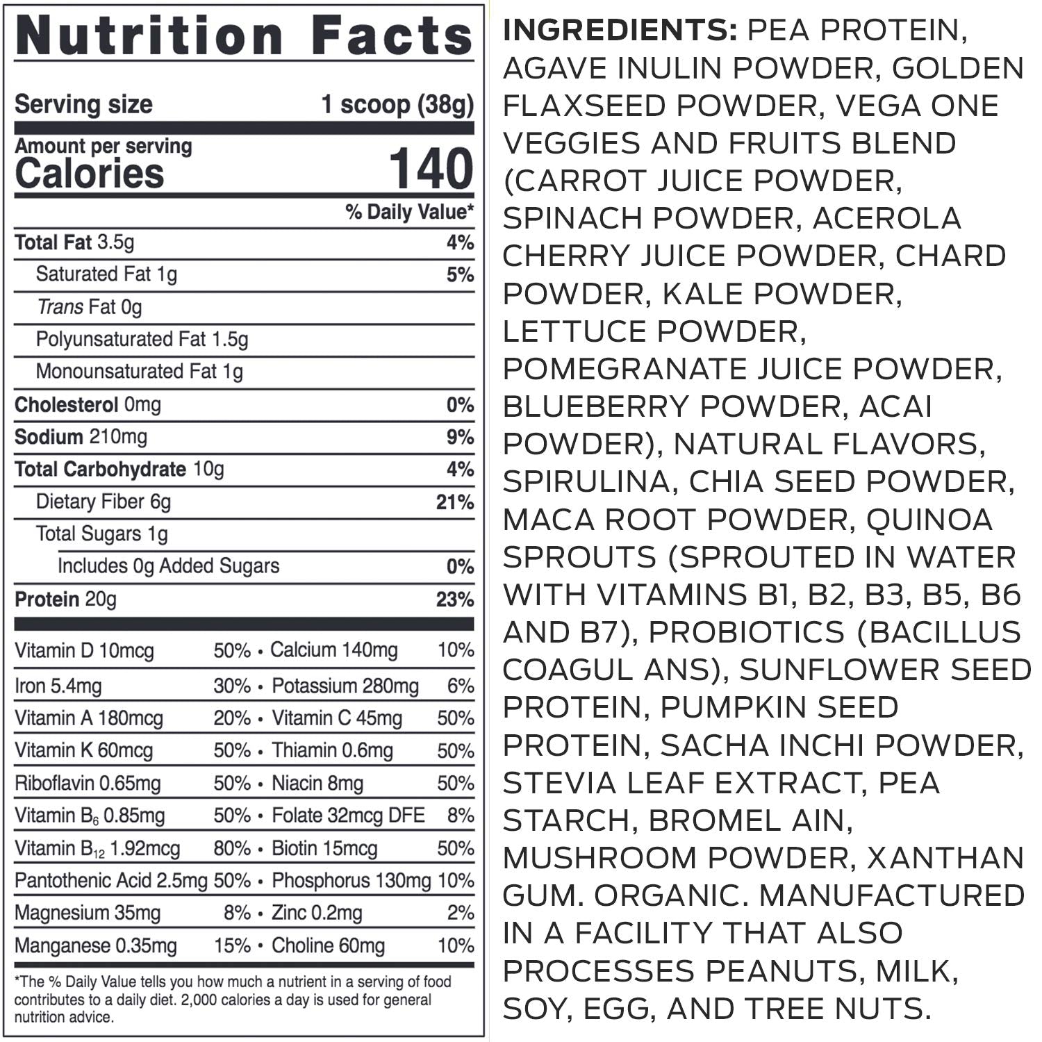 Vega Organic All-in-One Vegan Protein – French Vanilla, Keto, 1.5 lbs
Organic Plant Protein | French Vanilla | Keto Friendly | Daily Nutrition | 1.5 lbs

