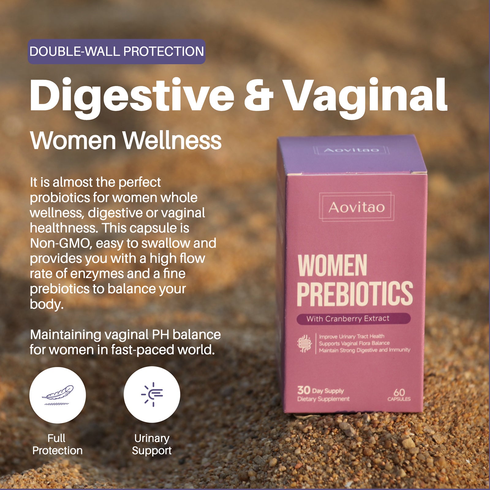 Women’s Vaginal Probiotic – 60 Billion CFU
Supports pH balance, urinary tract & digestive wellness.