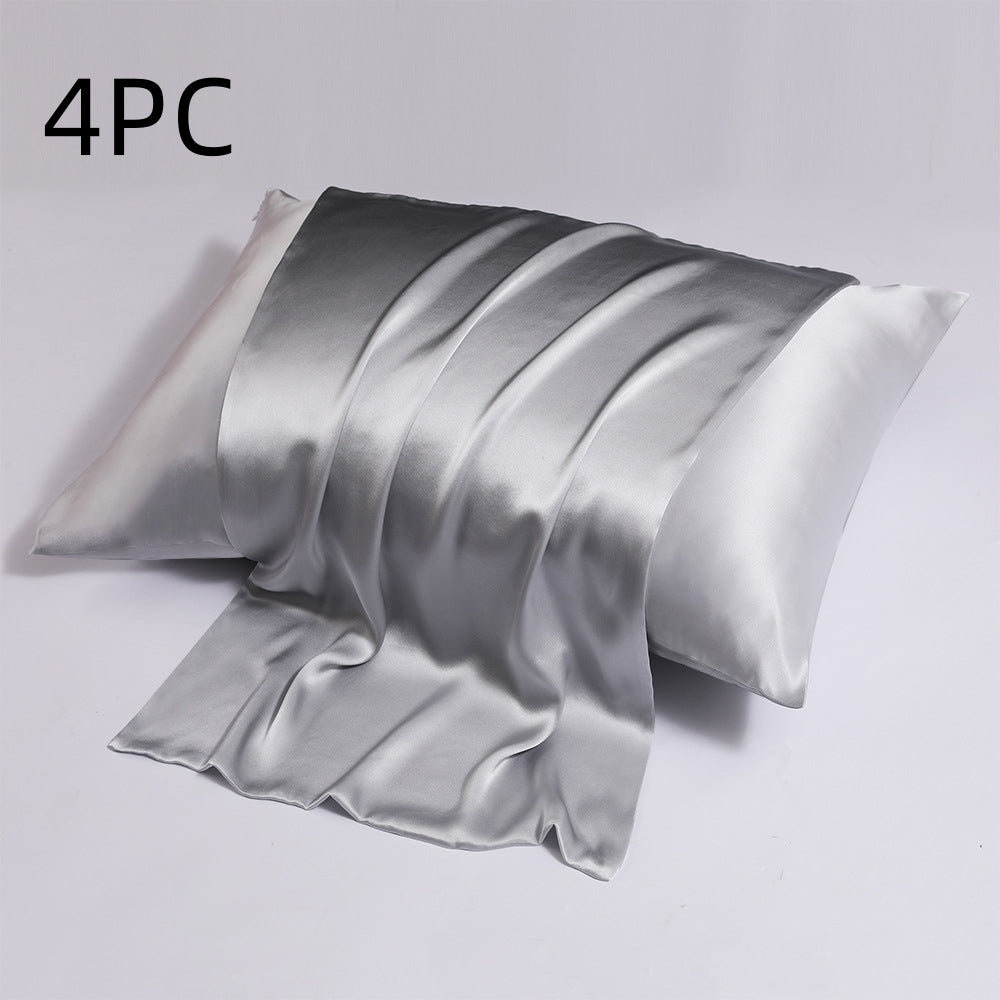 Zipper Silk Double-sided Pillowcase Household  (2)