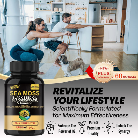 16-in-1 Sea Moss + Black Seed Capsules
Joint, immune & digestive support with turmeric & superfoods.