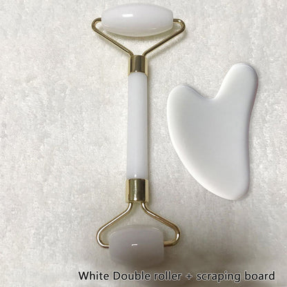 Gua sha and roller set in modern self care setup