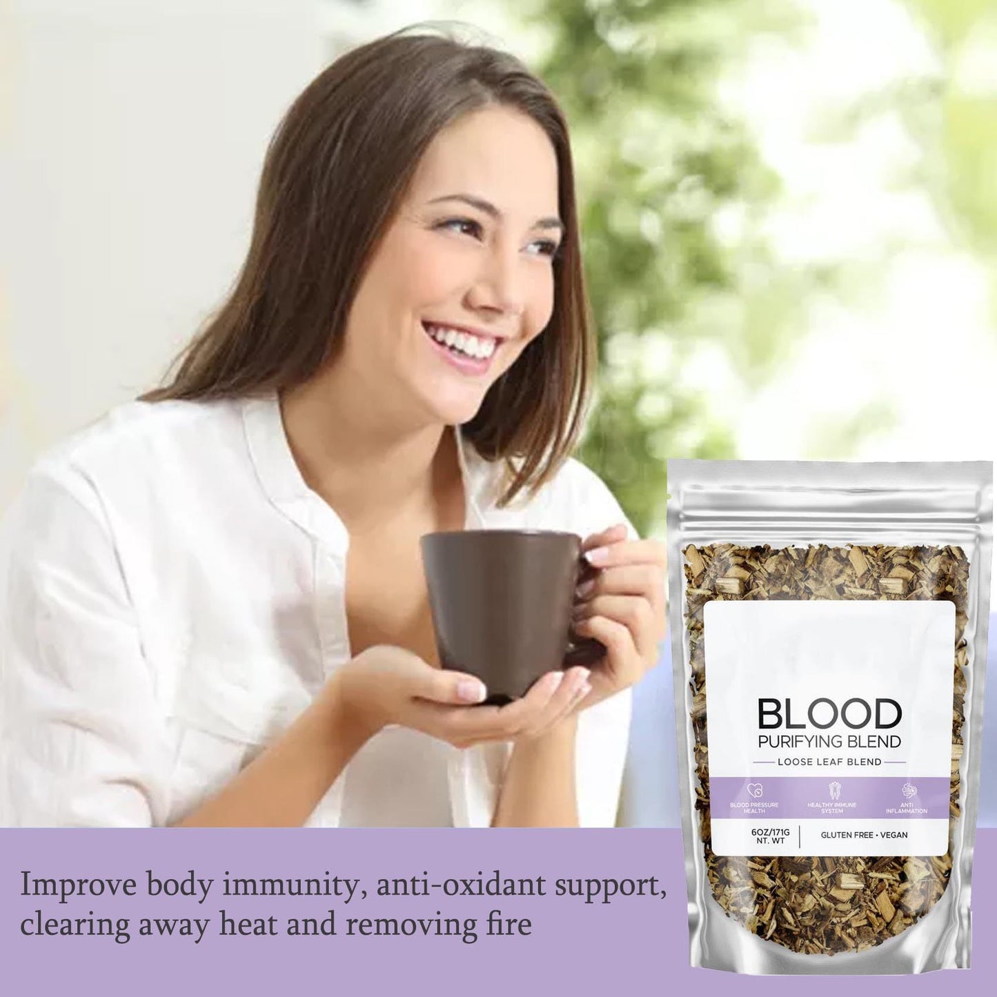 Blood Purification Herbal Tea
Caffeine-free detox blend for circulation, liver & skin health.