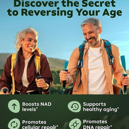 NAD+ Vegan Energy Capsules
Clean plant-based NMN for daily vitality, stamina & mitochondrial support.