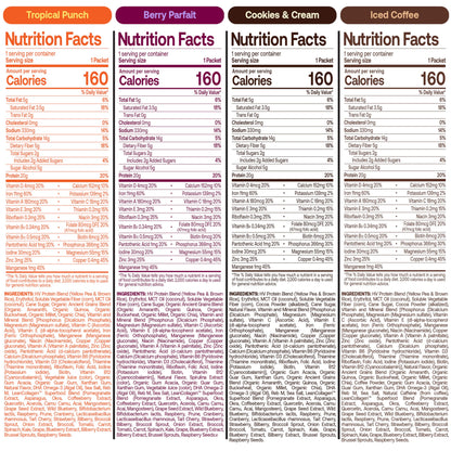 Happy Viking Variety Pack Plant Protein Powder, Created by Venus Williams, 20G Protein, Low Carb, Keto, Vegan, Gluten-Free, Non-GMO, Superfoods, Complete Meal Replacement, 8 Single Serve Packs