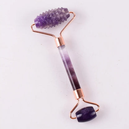 Amethyst Sawtooth Crystal Face Roller for Massage, Neck Slimming & Anti-Wrinkle Care