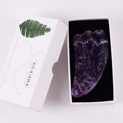 Amethyst Sawtooth Crystal Face Roller for Massage, Neck Slimming & Anti-Wrinkle Care