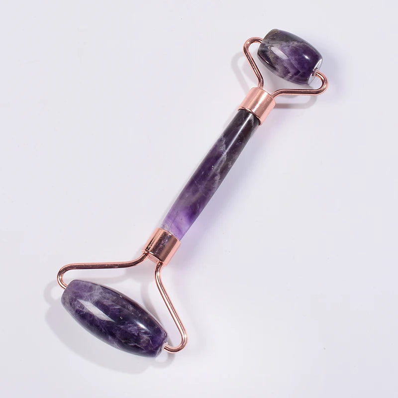 Amethyst Sawtooth Crystal Face Roller for Massage, Neck Slimming & Anti-Wrinkle Care