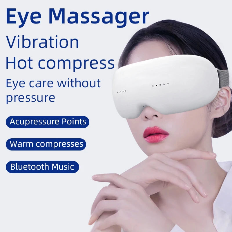 10D Bluetooth Eye Massager with Heat, Vibration & Music for Eye Fatigue Relief