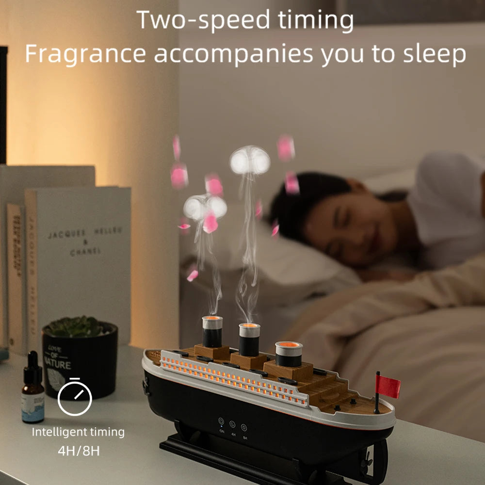 Ship Modeling Essential Oil Diffuser with Remote Control and Cool Mist Humidifier Function