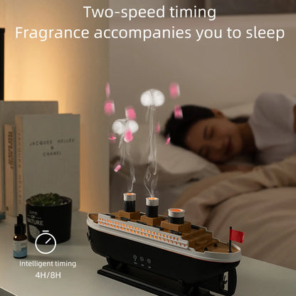 Ship Modeling Essential Oil Diffuser with Remote Control and Cool Mist Humidifier Function