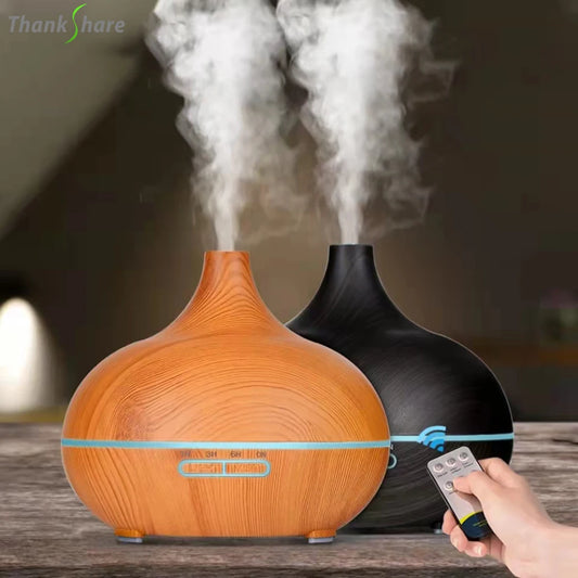"Ultrasonic Aromatherapy Essential Oil Diffuser and Humidifier with Remote Control – 300ml 500ml 1000ml – Naturally You Balance"