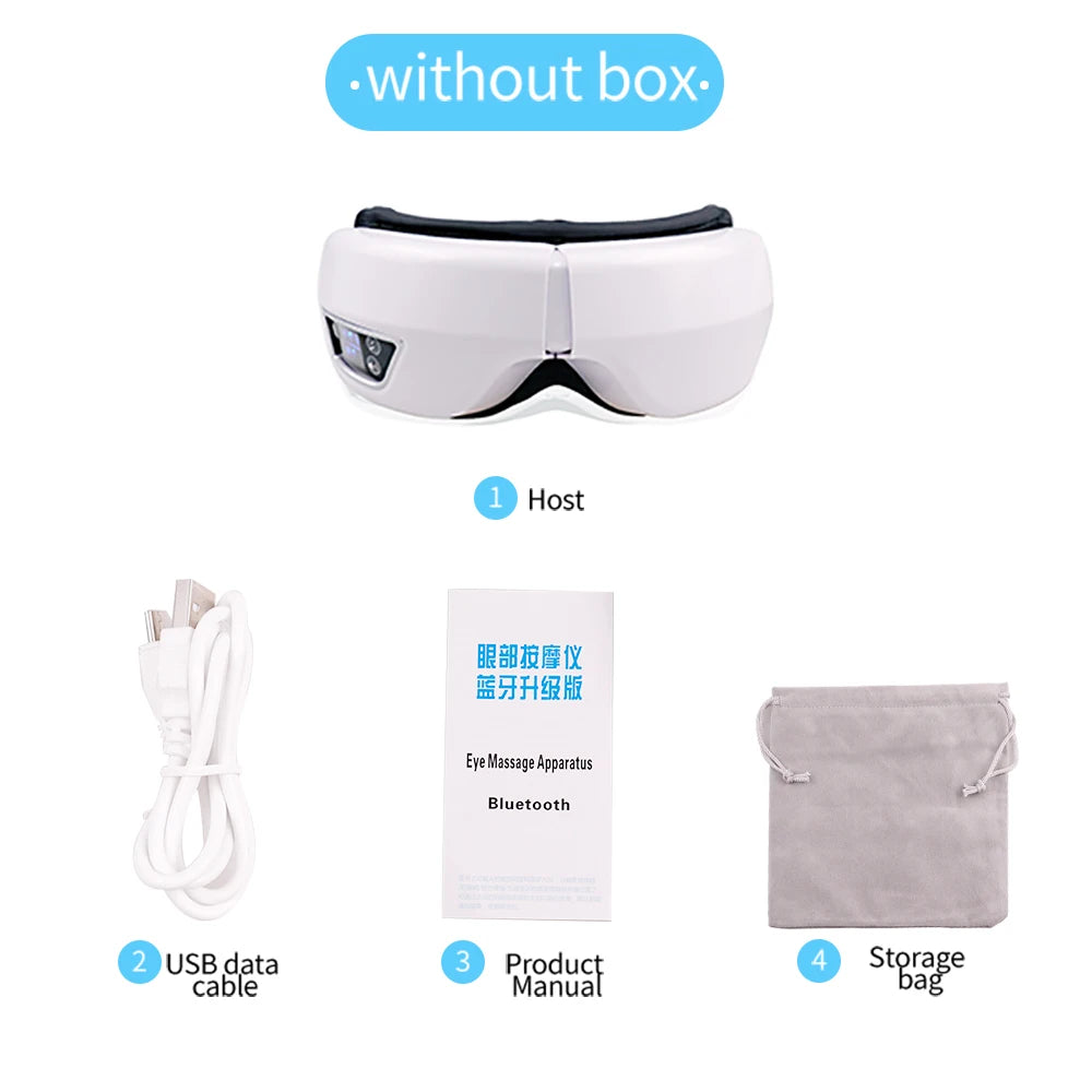 Smart Eye Massager with Vibration, Air Compression & Bluetooth Music for Eye Fatigue Relief