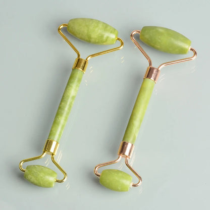 Jade Gua Sha Face Massager Roller and Scraper Tool for Facial Lift & Neck Slimming