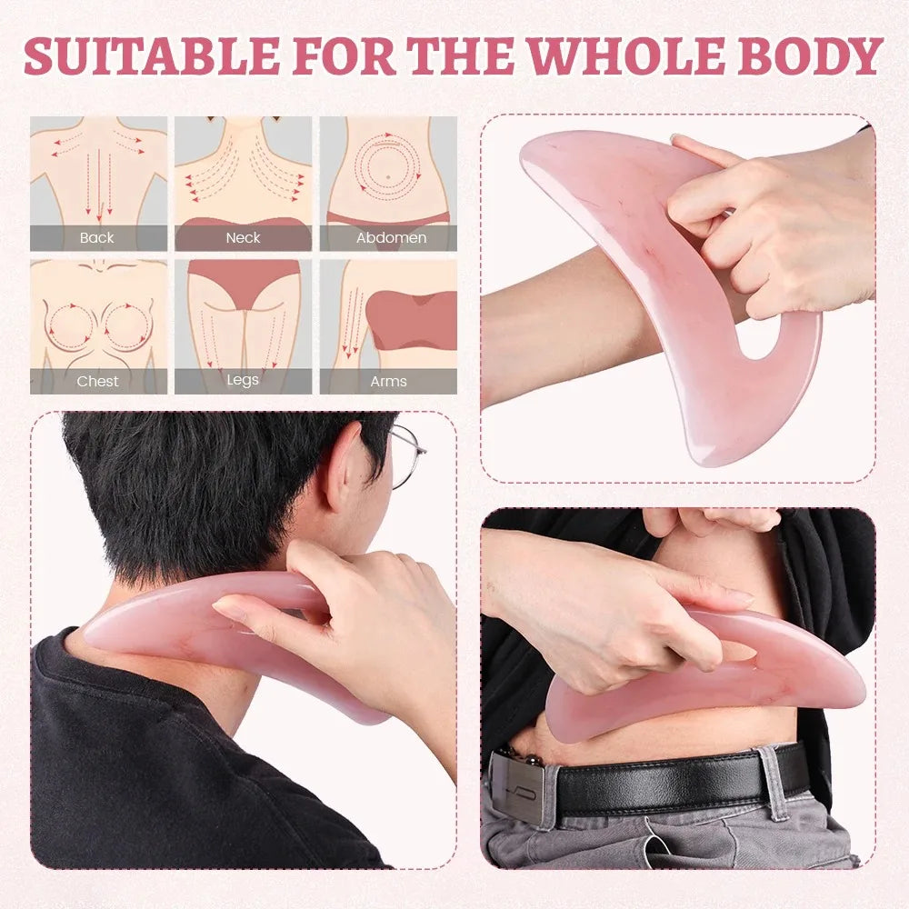 Rose Gua Sha Massage Tool – Sculpting Facial & Neck Scraper for Glowing Skin | Naturally You Balance