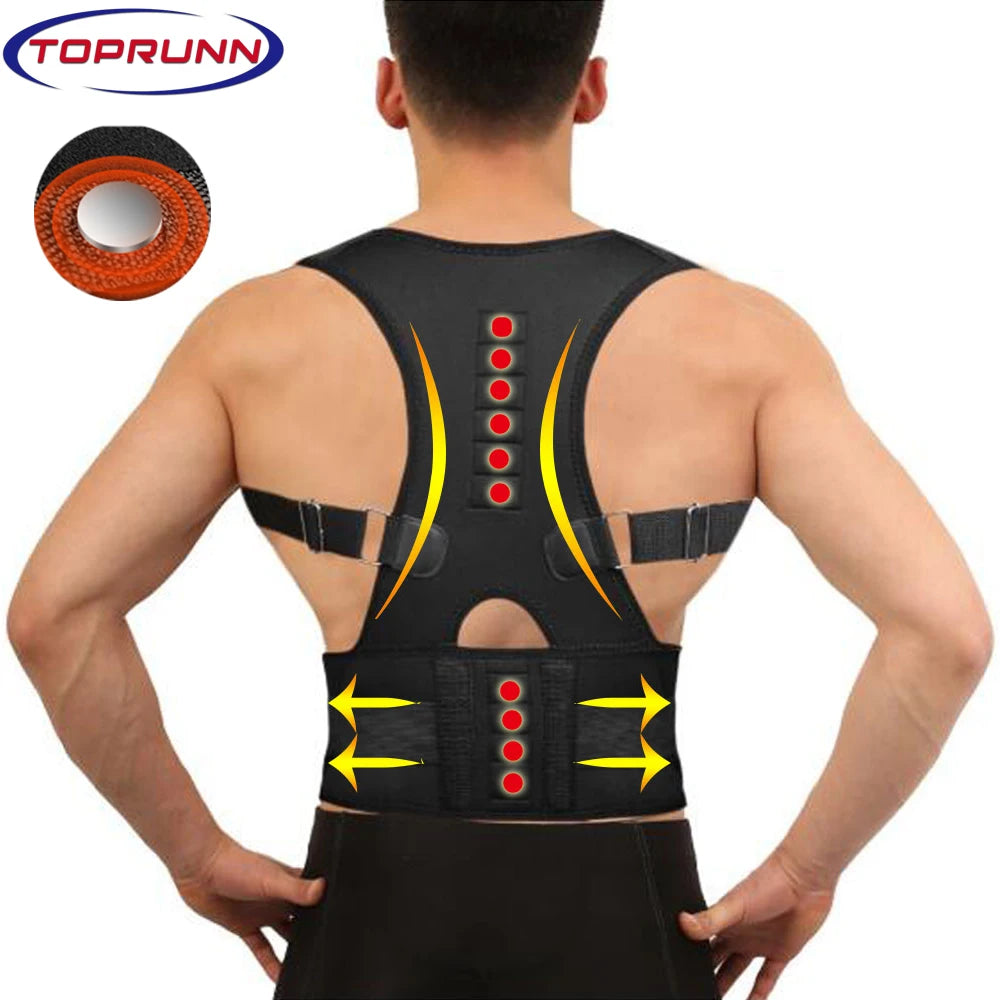 Magnetic Therapy Back Brace – Adjustable Lumbar & Shoulder Posture Support for Adults | Naturally You Balance