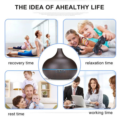 Ultrasonic Essential Oil Diffuser with Remote, LED Lights & Timer Settings