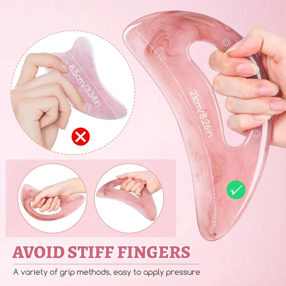 Rose Gua Sha Massage Tool – Sculpting Facial & Neck Scraper for Glowing Skin | Naturally You Balance