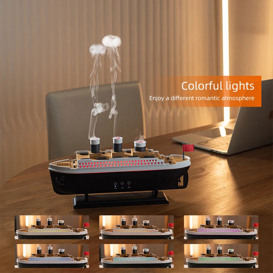 Ship Modeling Essential Oil Diffuser with Remote Control and Cool Mist Humidifier Function