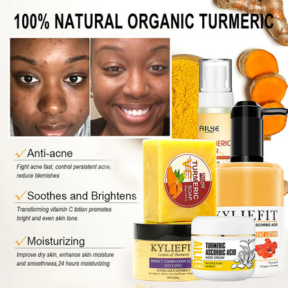 Organic Turmeric Skin Care Kit – Brightening, Hydrating, Exfoliating & Even Tone Solution | Naturally You Balance

