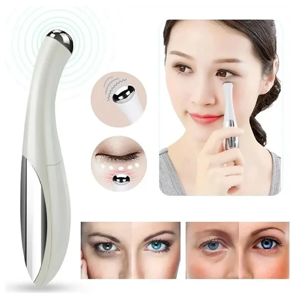 Electric Eye Massager – Anti-Aging Eye Care Tool for Wrinkle Removal & Dark Circle Treatment | Naturally You Balance

