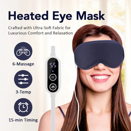 Electric Heated Eye Mask with Hot Compress for Eye Strain & Dark Circles
