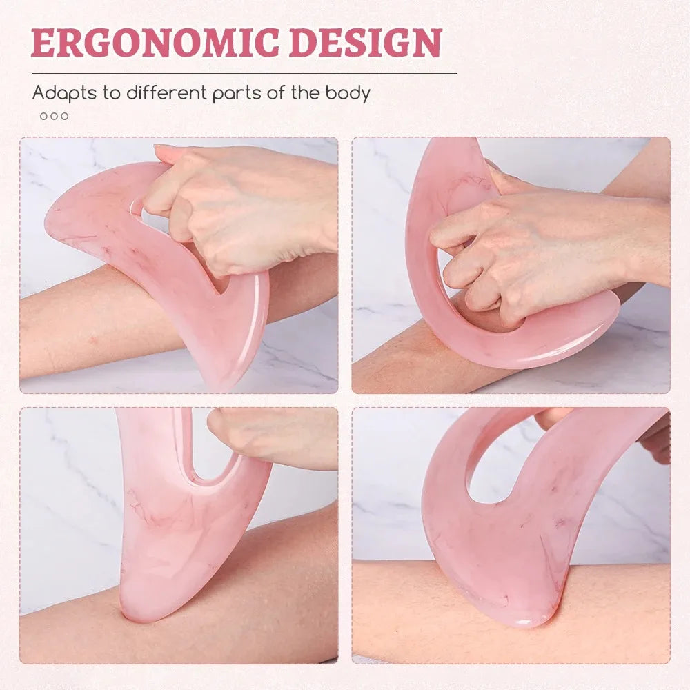 Rose Gua Sha Massage Tool – Sculpting Facial & Neck Scraper for Glowing Skin | Naturally You Balance