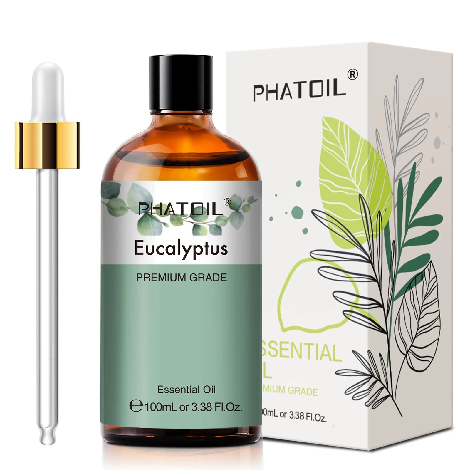 PHATOIL 100ml Essential Oil Blend Set with Eucalyptus, Lavender, Vanilla, Jasmine, Lemon, and Bergamot for Aromatherapy & DIY

