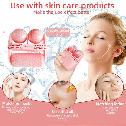 Cool Facial Ice Roller – Dual Massage Tool for Puffiness, Tightening & Face Lift | Naturally You Balance

