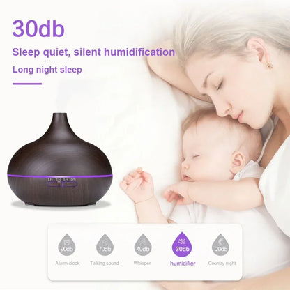 Ultrasonic Essential Oil Diffuser with Remote, LED Lights & Timer Settings