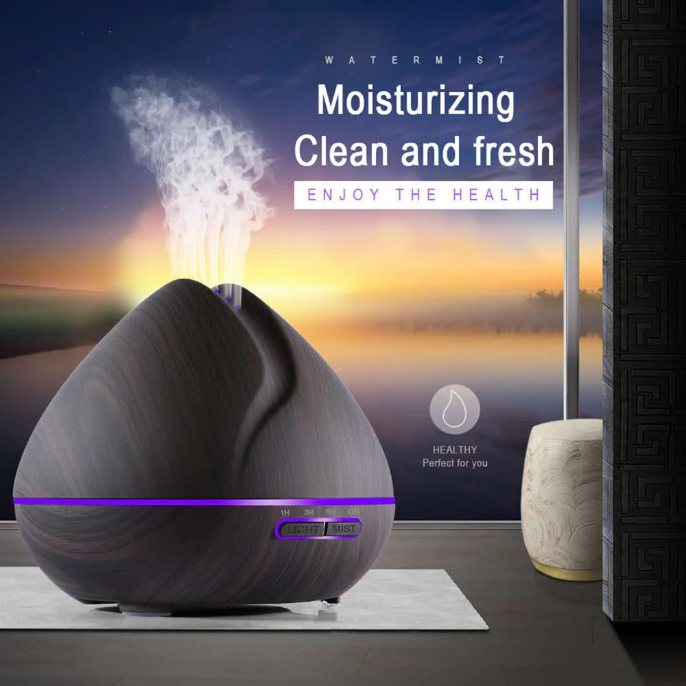 "Ultrasonic Aromatherapy Essential Oil Diffuser and Humidifier with Remote Control – 300ml 500ml 1000ml – Naturally You Balance"
