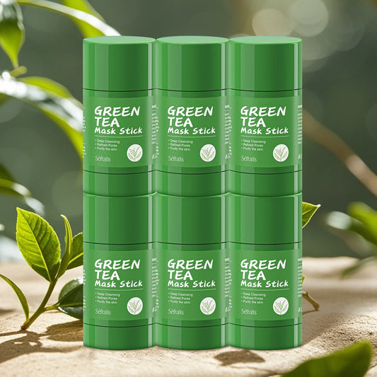 Green Tea Solid Mask Stick – Deep Cleaning, Oil Control & Acne Treatment Clay Mask | Naturally You Balance