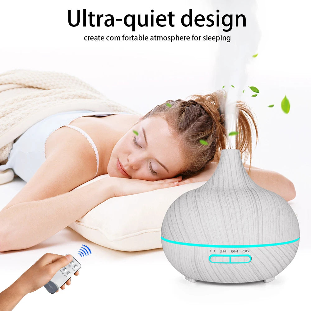 "Ultrasonic Aromatherapy Essential Oil Diffuser and Humidifier with Remote Control – 300ml 500ml 1000ml – Naturally You Balance"