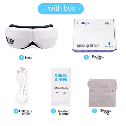 Smart Eye Massager with Vibration, Air Compression & Bluetooth Music for Eye Fatigue Relief