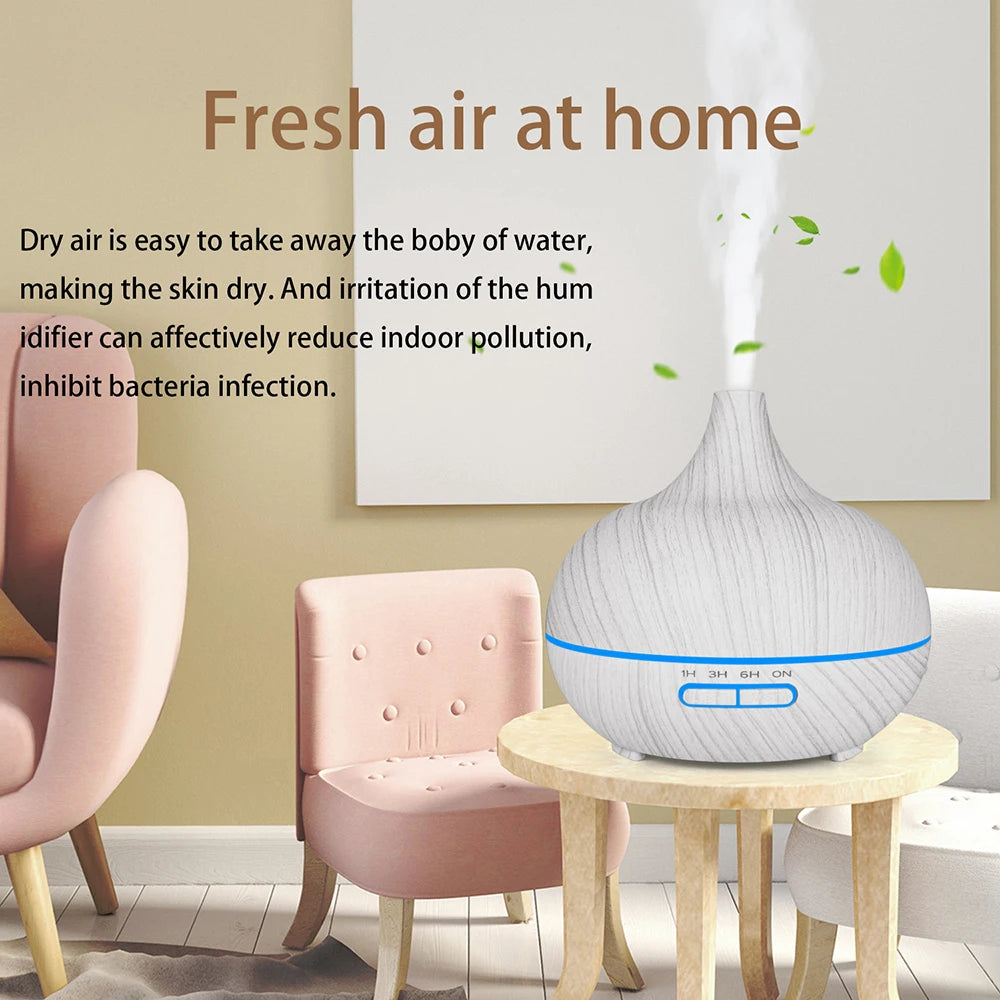 "Ultrasonic Aromatherapy Essential Oil Diffuser and Humidifier with Remote Control – 300ml 500ml 1000ml – Naturally You Balance"