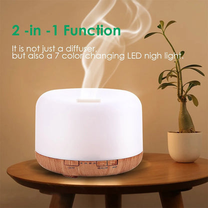 "Ultrasonic Aromatherapy Essential Oil Diffuser and Humidifier with Remote Control – 300ml 500ml 1000ml – Naturally You Balance"