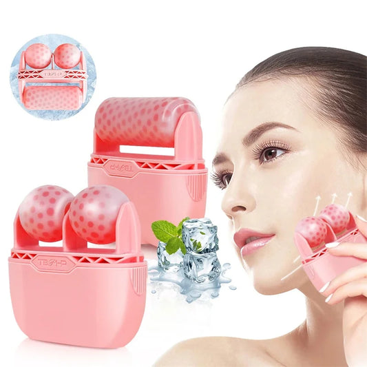 Cool Facial Ice Roller – Dual Massage Tool for Puffiness, Tightening & Face Lift | Naturally You Balance

