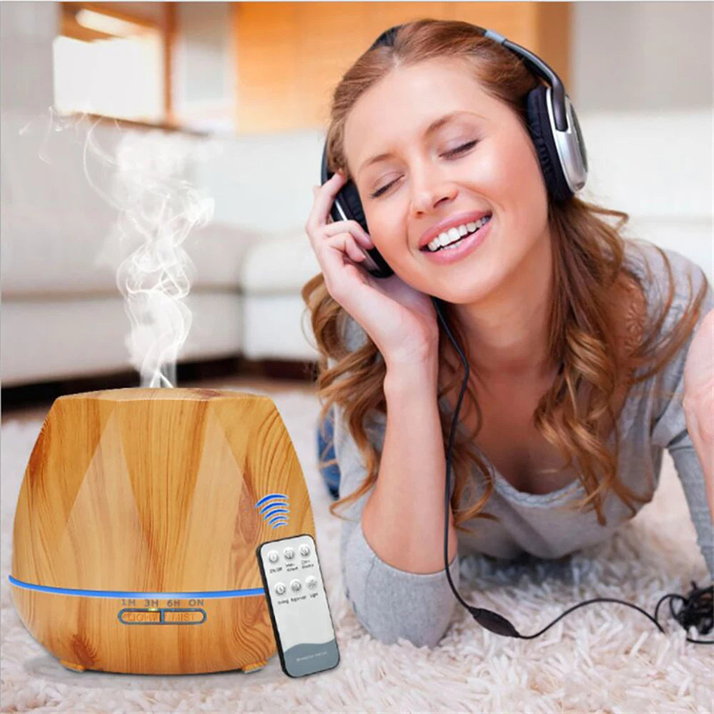 "Ultrasonic Aromatherapy Essential Oil Diffuser and Humidifier with Remote Control – 300ml 500ml 1000ml – Naturally You Balance"