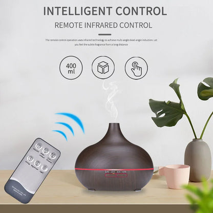 Ultrasonic Essential Oil Diffuser with Remote, LED Lights & Timer Settings