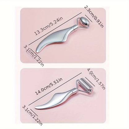 2-in-1 Gua Sha & Face Roller – Stainless Steel Facial Tool for Massage, Puffiness & Glow | Naturally You Balance
