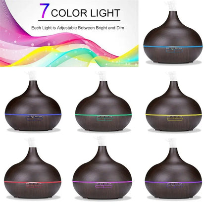 Ultrasonic Essential Oil Diffuser with Remote, LED Lights & Timer Settings