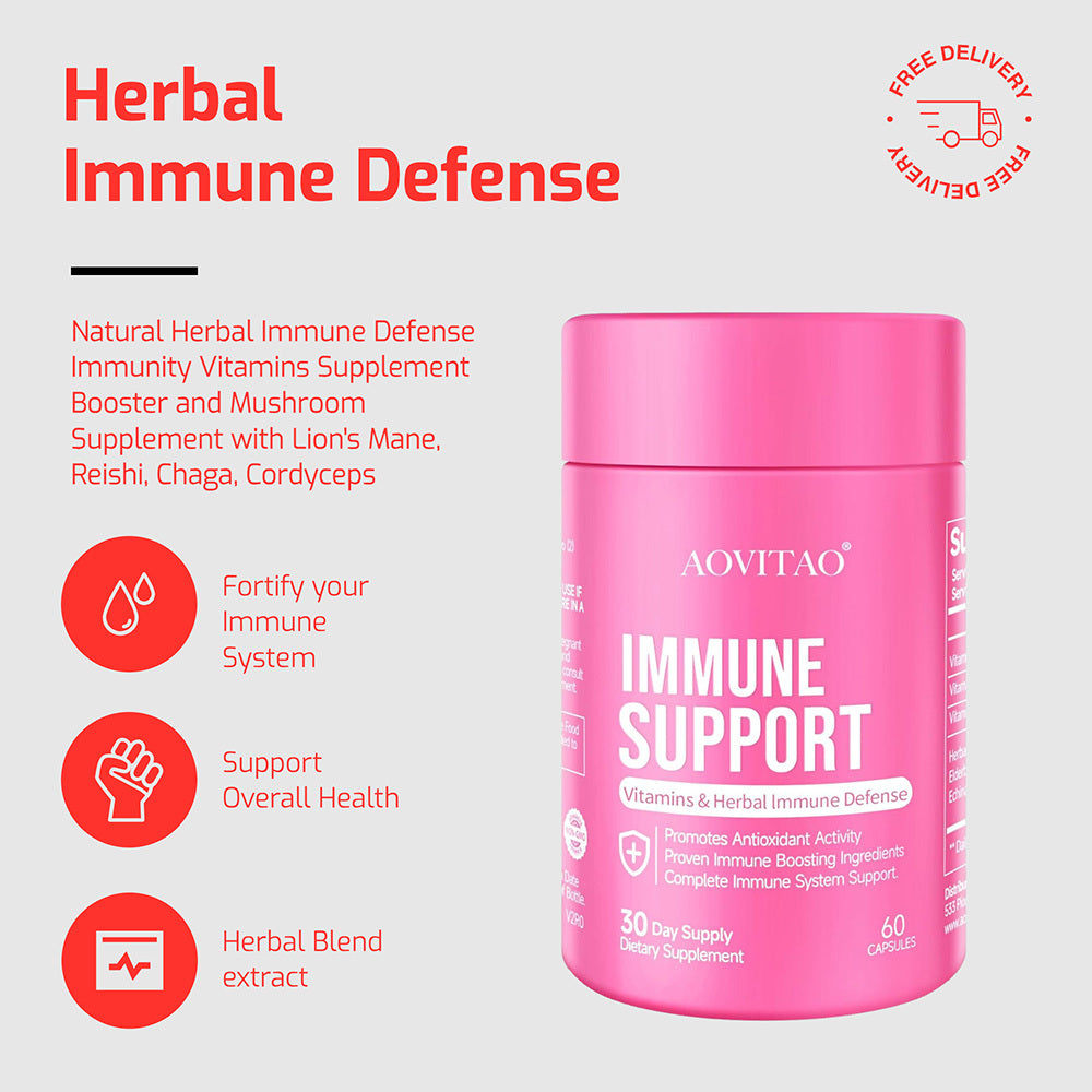 Herbal Immune Defense Supplement
✔️ With Lion’s Mane, Reishi, Chaga & More
✔️ Immune, Energy & Clarity Support
✔️ Vegan • Non-GMO • Daily Protection