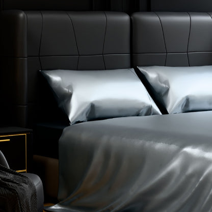 Elegant grey satin bed sheets for hotel style comfort